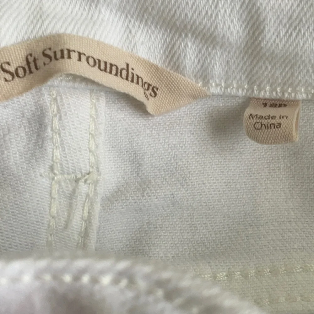Soft Surroundings White Ankle Jeans Navy Beads 18P - Picture 3 of 3